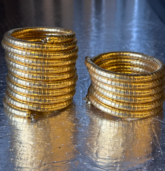 Brass Hammered Wrap Bracelet