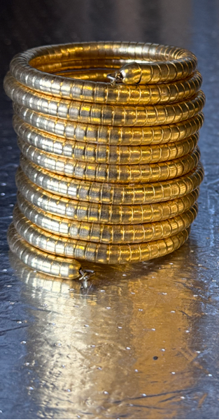 Brass Hammered Wrap Bracelet